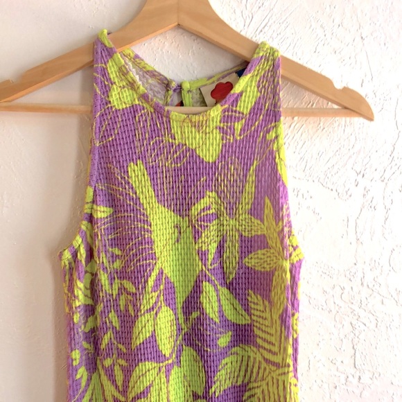 Farm Rio for Anthropologie✨Knit Floral Midi Dress- Purple/Green - Picture 4 of 10